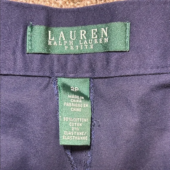 Women’s Ralph Lauren Petite Navy Blue Pants - Picture 2 of 3